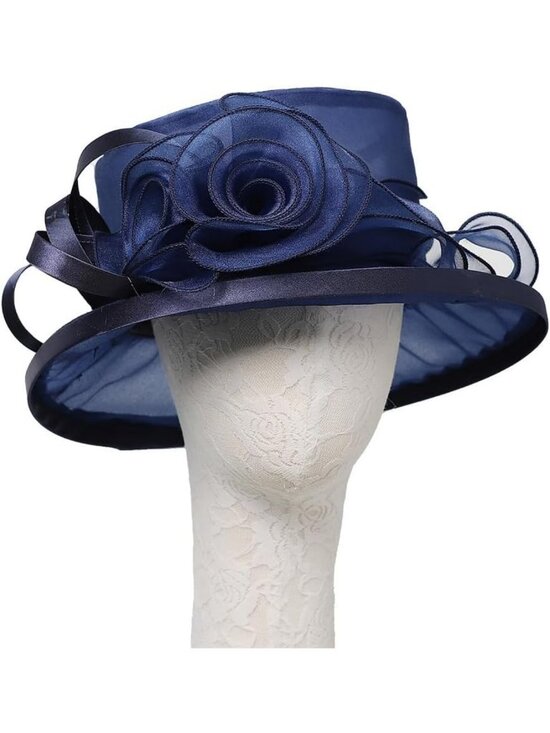 Floral Flat Top Sun Visor Hat for Women | Wedding, Cocktail, Derby Cap